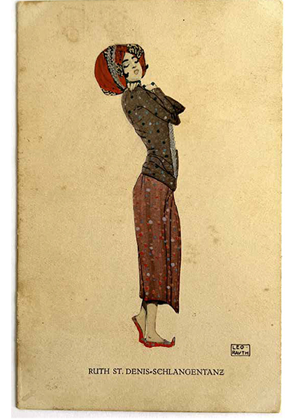 Ruth St. Denis „Schlangentanz“ | Leo Rauth | Postkarte | 1911 | © Sammlung Ochaim